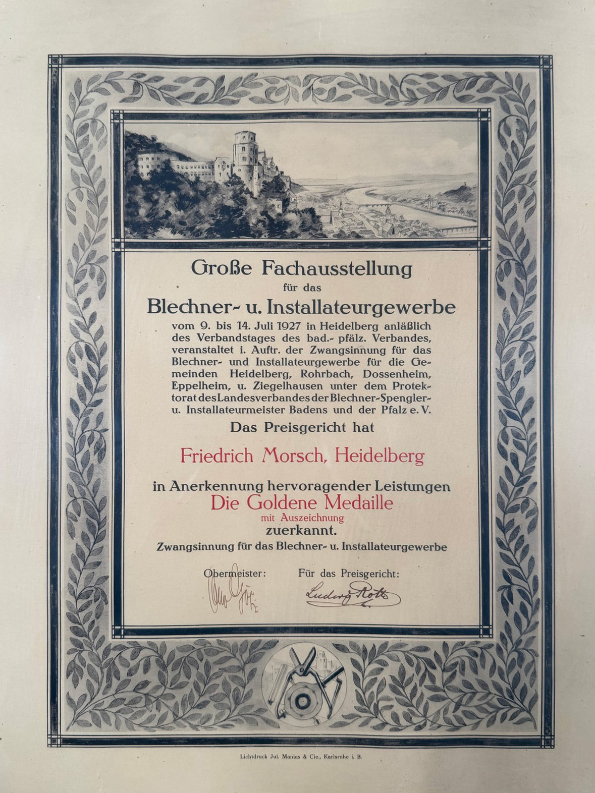 Morsch-Goldene-Medallie-Blechner-und-Installateuergewerbe
