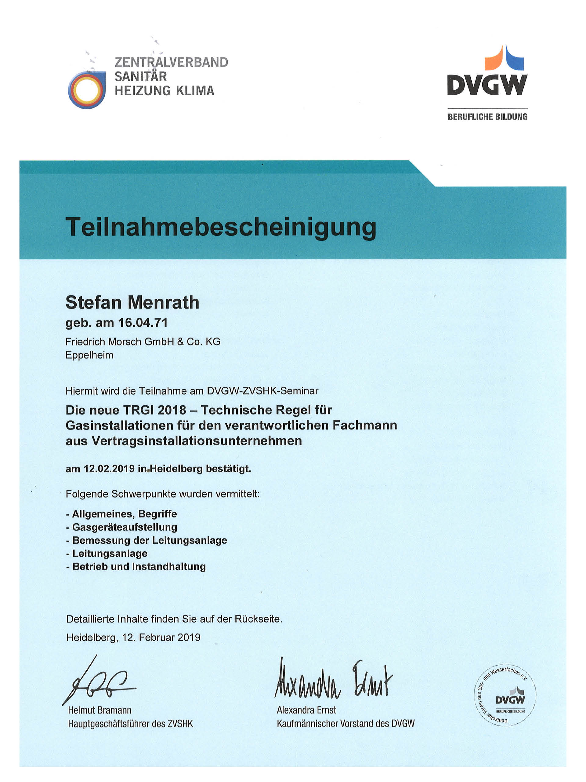 Morsch-Teilnahmebescheinigung-TRGI 2018-Herr Menrath