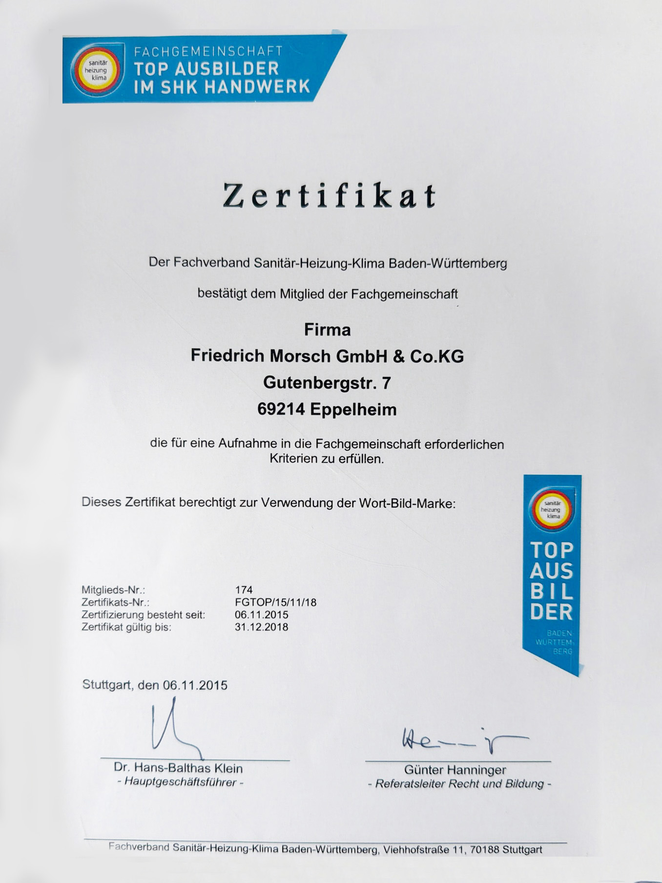 Morsch-Zertifikat-FVSHKBW